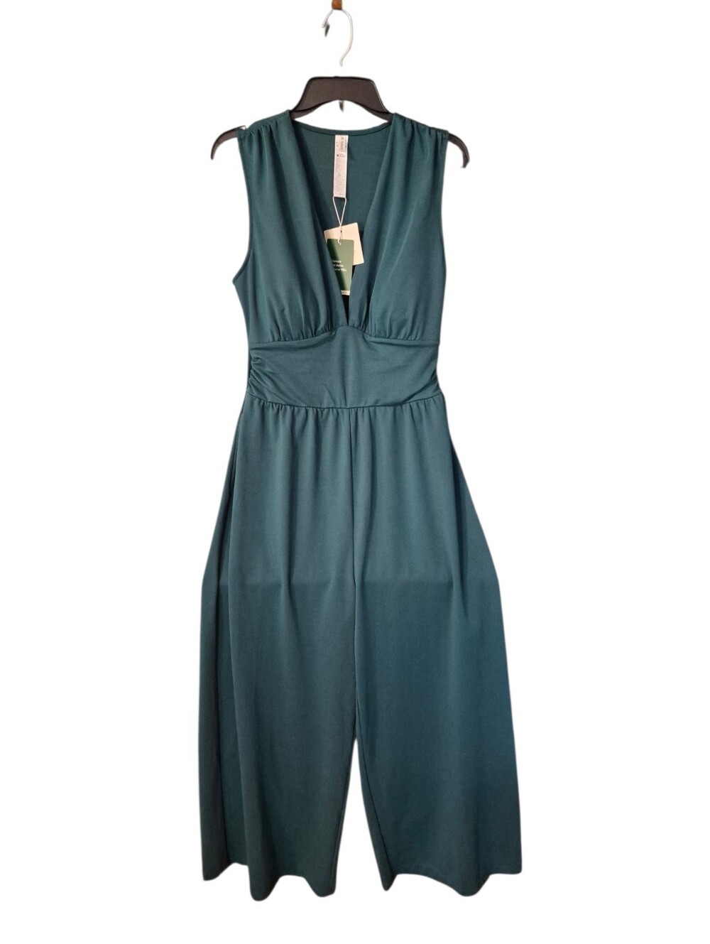NWT Halara Easy Peezy dark green wide leg jumpsuit- L. S41 - Picture 2 of 9